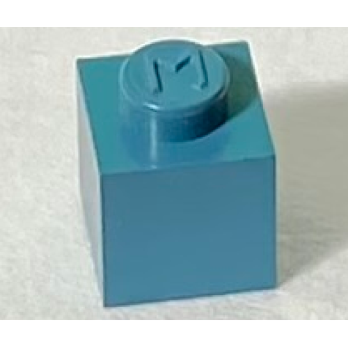 Деталь LEGO Mx1111M Modulex, Brick 1 x 1 (M on stud) - Mx Teal Blue