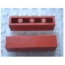 Modulex Tile 1 x 4 (with Internal Supports) - Mx Red