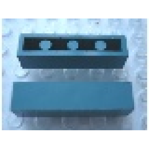 Деталь LEGO Mx1041B Modulex Tile 1 x 4 (with Internal Supports) - Mx Teal Blue
