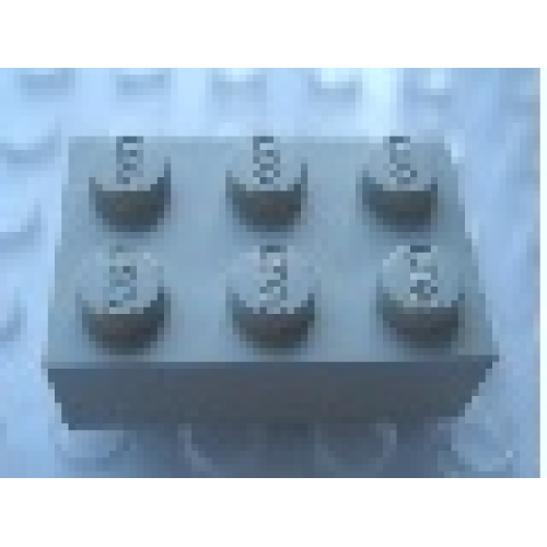 Деталь LEGO Mx1132L Modulex, Brick 2 x 3 (LEGO on studs) - Mx Light Gray