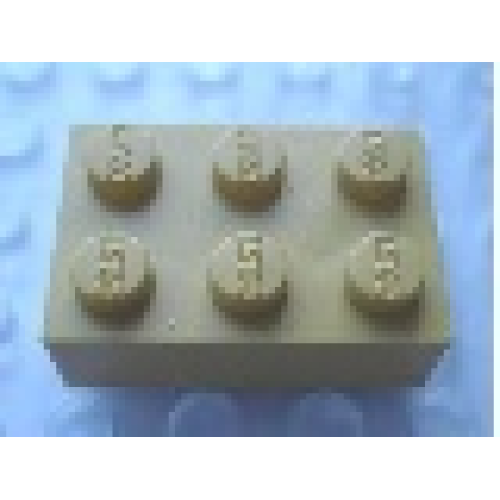 Деталь LEGO Mx1132L Modulex, Brick 2 x 3 (LEGO on studs) - Mx Ochre Yellow