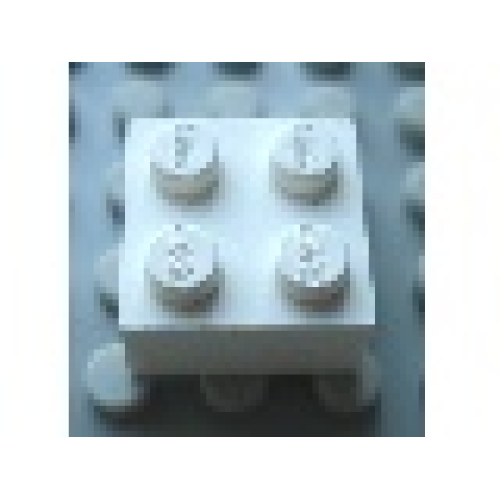 Деталь LEGO Mx1122L Modulex, Brick 2 x 2 (LEGO on studs) - Mx White