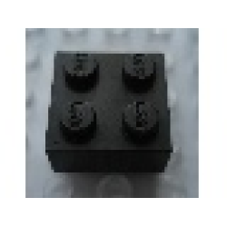 Modulex, Brick 2 x 2 (LEGO on studs) - Mx Black