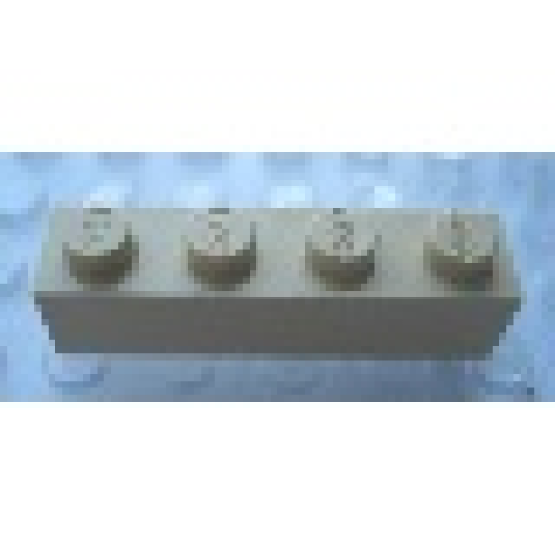 Деталь LEGO Mx1141L Modulex, Brick 1 x 4 (LEGO on studs) - Mx Buff