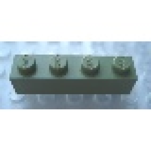 Деталь LEGO Mx1141L Modulex, Brick 1 x 4 (LEGO on studs) - Mx Olive Green