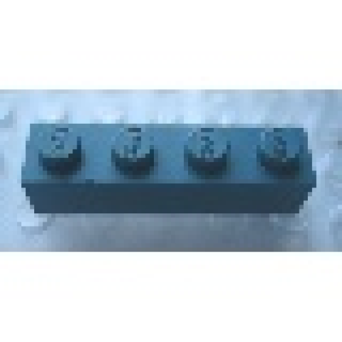 Деталь LEGO Mx1141L Modulex, Brick 1 x 4 (LEGO on studs) - Mx Teal Blue
