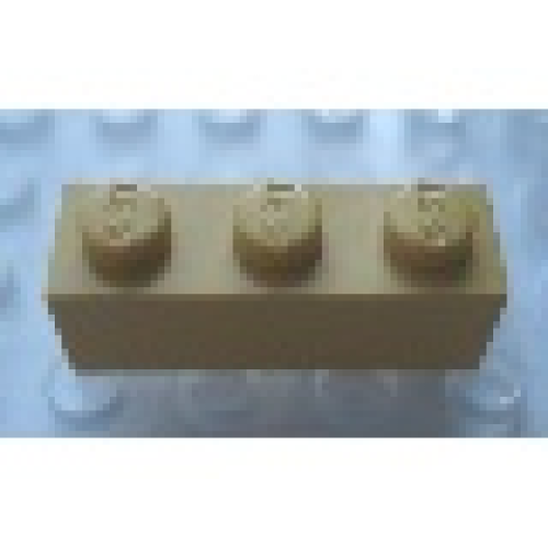 Деталь LEGO Mx1131L Modulex, Brick 1 x 3 (LEGO on studs) - Mx Ochre Yellow