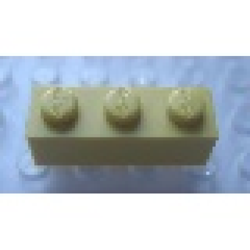 Деталь LEGO Mx1131L Modulex, Brick 1 x 3 (LEGO on studs) - Mx Lemon