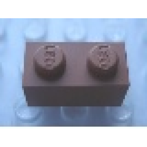 Деталь LEGO Mx1121L Modulex, Brick 1 x 2 (LEGO on studs) - Mx Terracotta