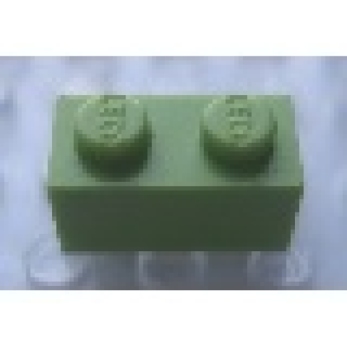 Деталь LEGO Mx1121L Modulex, Brick 1 x 2 (LEGO on studs) - Mx Pastel Green