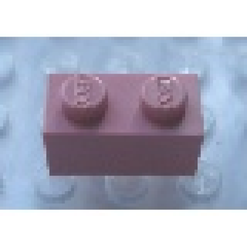 Деталь LEGO Mx1121L Modulex, Brick 1 x 2 (LEGO on studs) - Mx Pink
