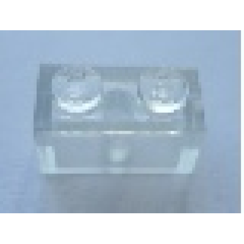 Деталь LEGO Mx1121L Modulex, Brick 1 x 2 (LEGO on studs) - Mx Clear