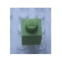 Modulex, Brick 1 x 1 (LEGO on stud) - Mx Pastel Green