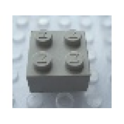 Modulex, Brick 2 x 2 (M on studs) - Mx Light Gray Modulex, Brick 2 x 2 (M on studs) - Mx Light Gray