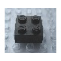 Modulex, Brick 2 x 2 (M on studs) - Mx Black