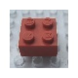 Modulex, Brick 2 x 2 (M on studs) - Mx Red Modulex, Brick 2 x 2 (M on studs) - Mx Red