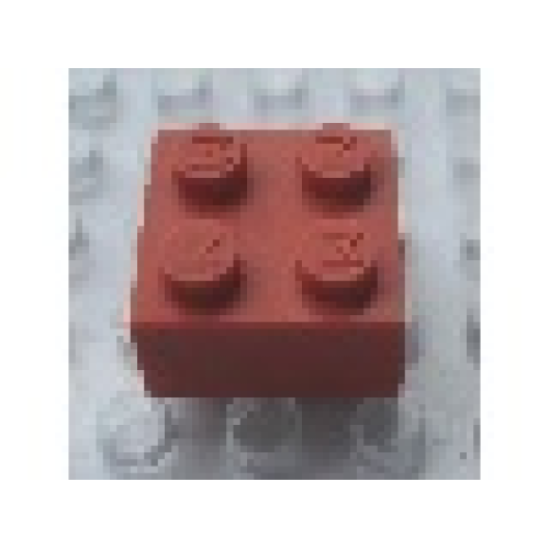 Деталь LEGO Mx1122M Modulex, Brick 2 x 2 (M on studs) - Mx Red