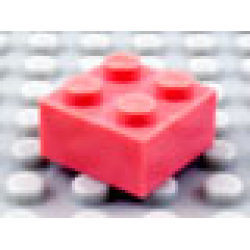 Modulex, Brick 2 x 2 (M on studs) - Mx Pink Red Modulex, Brick 2 x 2 (M on studs) - Mx Pink Red