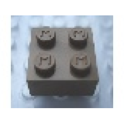 Modulex, Brick 2 x 2 (M on studs) - Mx Brown