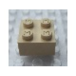 Modulex, Brick 2 x 2 (M on studs) - Mx Buff