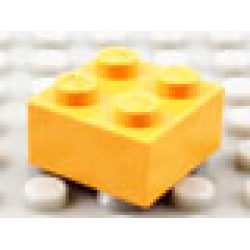 Modulex, Brick 2 x 2 (M on studs) - Mx Light Orange Modulex, Brick 2 x 2 (M on studs) - Mx Light Orange