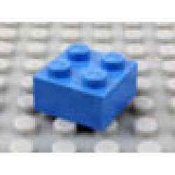 Modulex, Brick 2 x 2 (M on studs) - Mx Medium Blue Modulex, Brick 2 x 2 (M on studs) - Mx Medium Blue