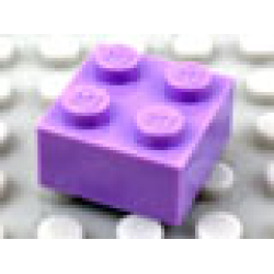 Modulex, Brick 2 x 2 (M on studs) - Mx Violet Modulex, Brick 2 x 2 (M on studs) - Mx Violet