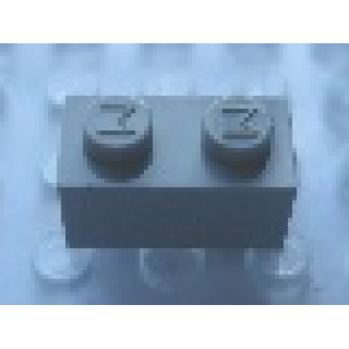 Деталь LEGO Mx1121M Modulex, Brick 1 x 2 (M on studs) - Mx Light Bluish Gray