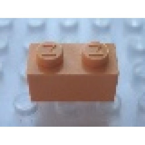Деталь LEGO Mx1121M Modulex, Brick 1 x 2 (M on studs) - Mx Light Orange