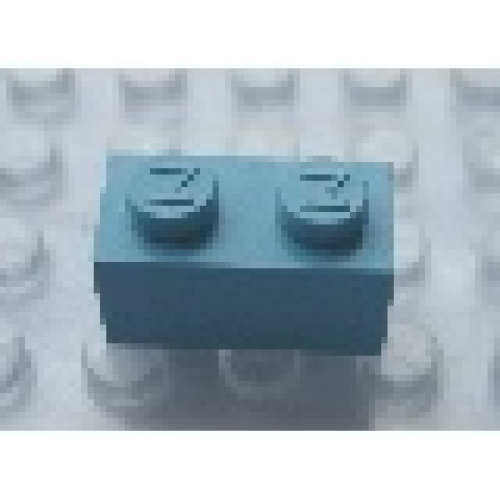 Деталь LEGO Mx1121M Modulex, Brick 1 x 2 (M on studs) - Mx Pastel Blue