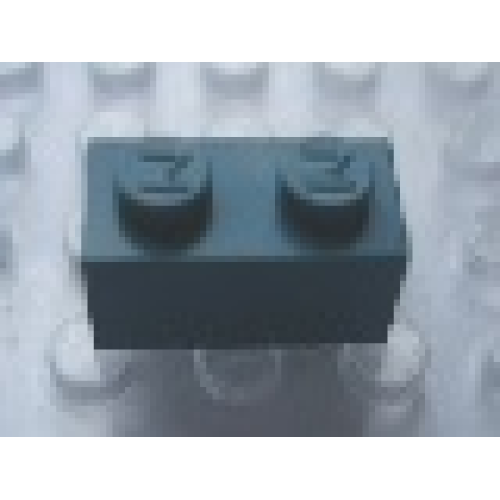 Деталь LEGO Mx1121M Modulex, Brick 1 x 2 (M on studs) - Mx Teal Blue