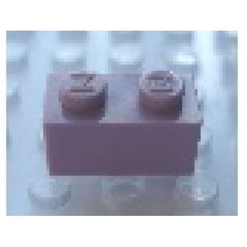 Деталь LEGO Mx1121M Modulex, Brick 1 x 2 (M on studs) - Mx Violet