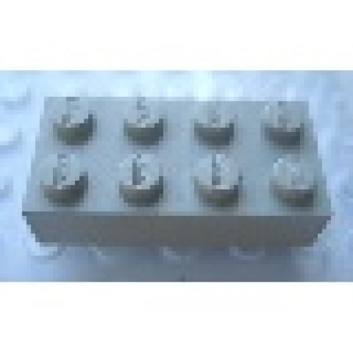 Деталь LEGO Mx1142L Modulex, Brick 2 x 4 (LEGO on studs) - Mx Light Gray