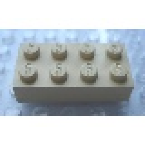 Деталь LEGO Mx1142L Modulex, Brick 2 x 4 (LEGO on studs) - Mx Buff