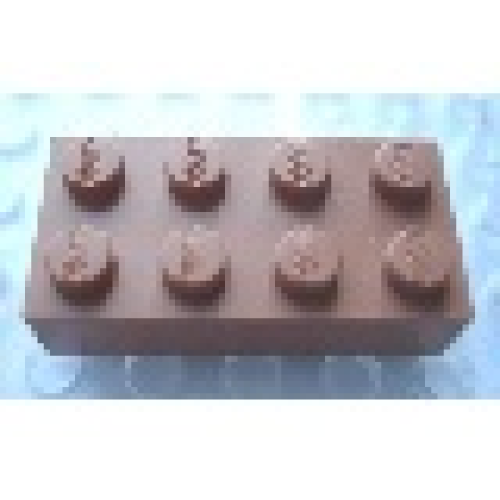 Деталь LEGO Mx1142L Modulex, Brick 2 x 4 (LEGO on studs) - Mx Terracotta
