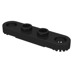 Technic, Plate 1 x 4 with Toothed Ends - Black