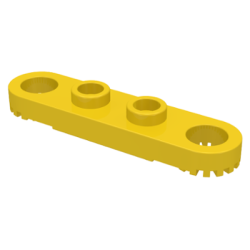 Technic, Plate 1 x 4 with Toothed Ends - Yellow