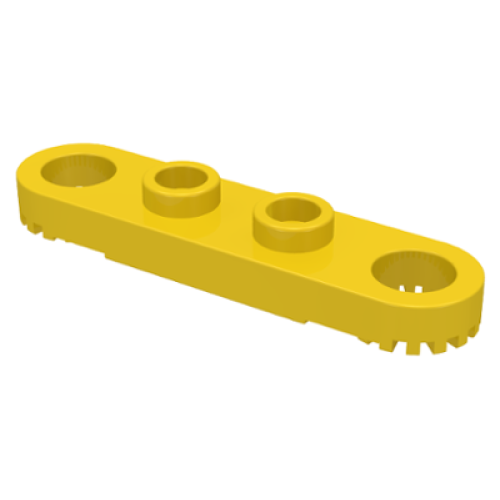 Деталь LEGO 4263 Technic, Plate 1 x 4 with Toothed Ends - Yellow