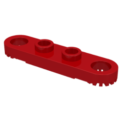Technic, Plate 1 x 4 with Toothed Ends - Red