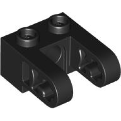 Technic, Brick 1 x 2 with Hole and Dual Liftarm Extensions - Black Technic, Brick 1 x 2 with Hole and Dual Liftarm Extensions - Black