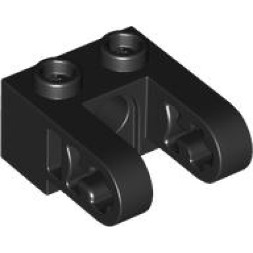 Деталь LEGO 85943 Technic, Brick 1 x 2 with Hole and Dual Liftarm Extensions - Black