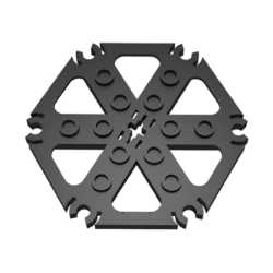 Technic, Plate Rotor 6 Blade with Clip Ends Connected (Water Wheel) - Hollow Studs - Black Technic, Plate Rotor 6 Blade with Clip Ends Connected (Water Wheel) - Hollow Studs - Black
