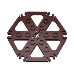 Technic, Plate Rotor 6 Blade with Clip Ends Connected (Water Wheel) - Hollow Studs - Dark Brown Technic, Plate Rotor 6 Blade with Clip Ends Connected (Water Wheel) - Hollow Studs - Dark Brown