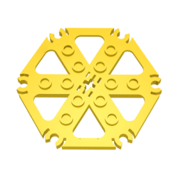 Technic, Plate Rotor 6 Blade with Clip Ends Connected (Water Wheel) - Hollow Studs - Yellow Technic, Plate Rotor 6 Blade with Clip Ends Connected (Water Wheel) - Hollow Studs - Yellow