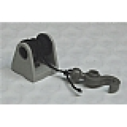 String Reel 2 x 2 Complete with Black String Thin and Dark Gray Hook with Tow Ball (2585 / 2584 / x77a / 30395) - Light Gray