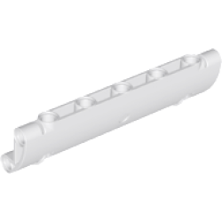 Technic, Panel Curved 11 x 3 with 2 Pin Holes through Panel Surface - White Technic, Panel Curved 11 x 3 with 2 Pin Holes through Panel Surface - White