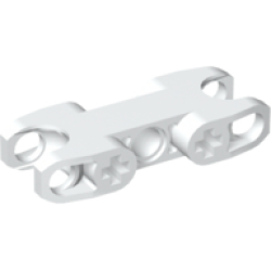 Technic, Axle and Pin Connector 2 x 5 with 2 Ball Joint Sockets, Closed Sides (Undetermined Type) - White