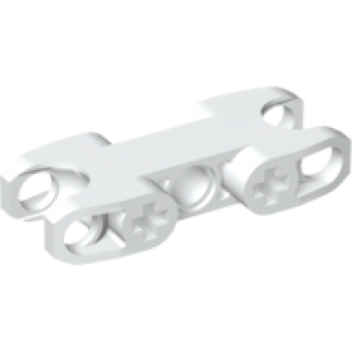 Деталь LEGO 61053u Technic, Axle and Pin Connector 2 x 5 with 2 Ball Joint Sockets, Closed Sides (Undetermined Type) - White