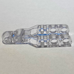 Technic, Steering Arm 6 x 2 with Tow Ball Socket Rounded, Chamfered - Trans-Clear