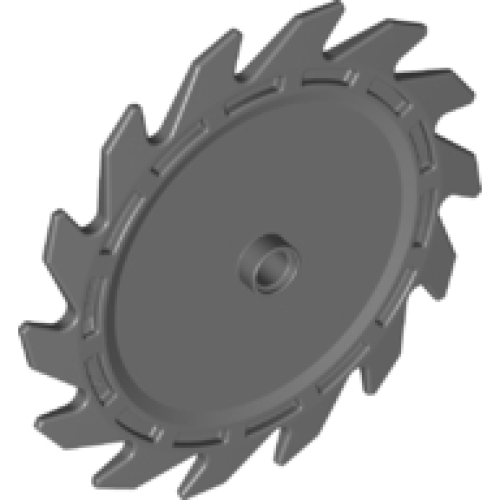 Деталь LEGO 61403 Technic Circular Saw Blade 9 x 9 with Pin Hole and Teeth in Same Direction - Dark Bluish Gray